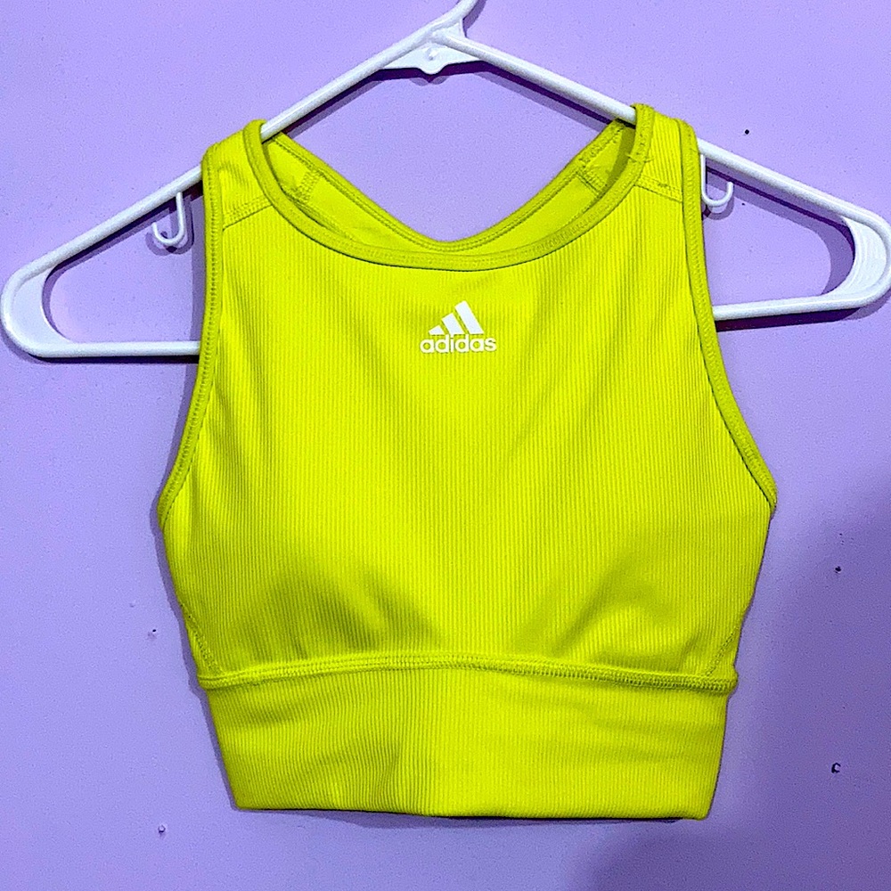 Adidas women’s athletic top - XS yellow/green